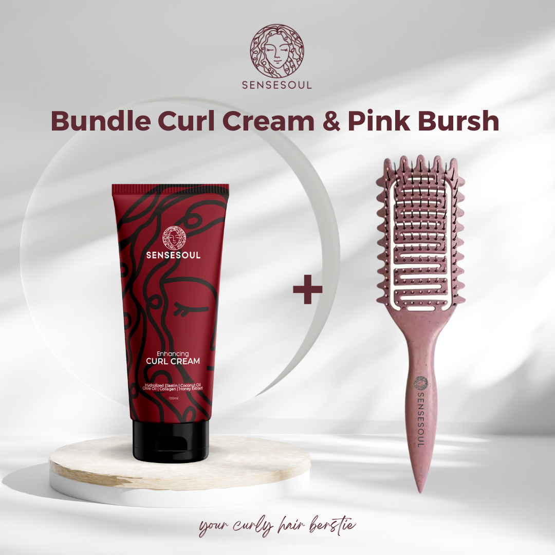 Sensesoul Curl Cream + Brush Pink Bundle